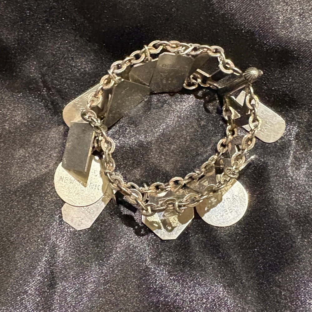 Antique Silver Charm Bracelet 1950’s for collectors